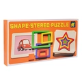 Rompecabezas Montessori 3D de madera con formas geométricas de colores y coche - Conjunto Combinado de Puzzle 3D Formas (jx)