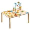 Multifunctional wooden activity table for kids with clock, gears and bead maze puzzle - Multifunctional Desktop Bead Winding / 42*30.5*6cm
