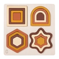Houten puzzelbord met geometrische vormen in aardetinten voor vroege ontwikkeling - Stijl C (5772183136709)
