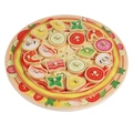 Holz-Pizza-Spielzeugset für Kinder mit realistischen Gemüsescheiben und Zubehör - Intellektuelle Mehrschichtige Pizza