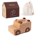 Handcrafted wooden ambulance toy set with gift box and storage drawstring bag - Ambulance