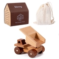 Kienvy wooden mini dump truck toy set with branded box and cotton drawstring bag - Dump Truck