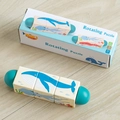 Ocean themed wooden rotating puzzle for toddler fine motor skills with storage box - Ocean Style - Blue