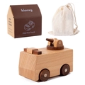 Miniature wooden fire truck toy set with a storage bag and display box for children - Fire Truck