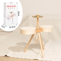 Set batteria in legno per bambini 3-6 anni con due pelli di tamburo e supporto treppiede - Set di Tamburi Standard (Colore Naturale)