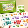 Gioco educativo Montessori in legno con schede numeriche e blocchi colorati per il calcolo - Tavoletta per conteggio