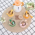 Set da tè pomeridiano per bambini in legno con tazze colorate e teiera giocattolo - 21.5*21.5*8.5cm / Set da Tè a Quattro Colori