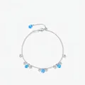 Elegante bracciale in argento s925 con scintillanti gemme acquamarina e zirconi - Argento 925 / Argento sterling 925