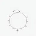 Bracciale a sfere in argento sterling S925 lucido con ciondoli a cuore e zirconi - Argento 925 / Argento