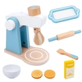 Wooden toy stand mixer set for kids in light blue with play flour and accessories - Light Blue Mixer