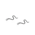 Elegante S925 Sterlingsilber Schlangen-Ohrstecker mit funkelnden runden Zirkonia - 925er Silber / Silber