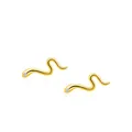 Minimalistische Schlangenohrstecker aus s925 Silber in Gold mit funkelnden Zirkonsteinen - 925er Silber / Gold