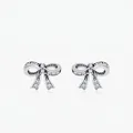 Vintage S925 Silber Schleifenstecker mit funkelnden Zirkonia im Pavé-Schliff - 925er Silber / Silber