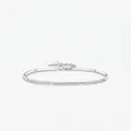 Elegante bracciale in argento sterling 925 con pavé di zirconi e maglie a barra chic - Argento 925 / Argento
