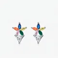 Orecchini a perno in argento s925 con pietre marquise colorate e zircone a triangolo - Argento 925 / Argento