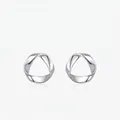 Minimalist S925 silver wave-pattern geometric mobius loop stud earrings for men and women - Silver