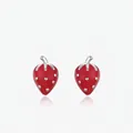 Pendientes de fresa roja en plata de ley S925 con un diseño de fruta muy dulce - Plata 925 / Plata de ley 925