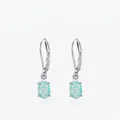 Elegantes pendientes de plata s925 con cierre de palanca y ópalo azul ovalado - Plata 925 / Plateado