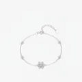 Elegante bracciale a fiori in argento sterling s925 con cristalli e catena regolabile - Argento 925 / Argento sterling 925