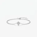 Elegantes S925 Sterlingsilber Vierblättriges Kleeblatt Armband mit funkelndem Zirkon - 925er Silber / 925 Sterlingsilber