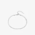 Minimalist S925 sterling silver flat snake chain bracelet with adjustable lobster clasp - 925 Silver / 925 Sterling Silver