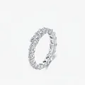 Classic S925 sterling silver eternity ring featuring brilliant round cubic zirconia stones - US Size 5 / Silver