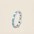 Eleganter S925 Sterlingsilberring mit marquiseförmigen Türkissteinen im minimalen Design - US Größe 5 / Silber
