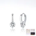 S925 sterling zilveren oorringen met 1 karaat moissaniet en inclusief GRA certificaat - 925 zilver / Zilver