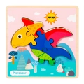 Wooden 3D pterosaur puzzle toy for toddlers with colorful interlocking pieces - Pterosaur