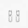 S925 sterling silver geometric earrings with sparkling star shaped zircon crystals - 925 Silver / Silver