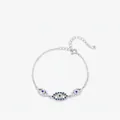 Pulsera S925 de plata de ley con ojos azules sobre un fondo blanco limpio y nítido - Plata 925 / Plateado