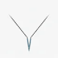Collana lunga a V in argento sterling S925 con pietre turchesi in finitura nera - Argento 925 / Argento Sterling S925 (Nero)