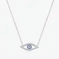Collana Occhio del Diavolo in argento S925 con zirconi bianchi e gemme blu incastonate - Collana / Argento 925