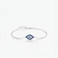 Elegant S925 sterling silver blue evil eye bracelet with sparkling cubic zirconia - 925 Silver / 925 Sterling Silver