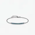 Vintage S925 Sterling Silber Armband mit schwarzer Beschichtung und himmelblauen Steinen - 925er Silber / Gunmetal-Schwarz (S925 Sterlingsilber)