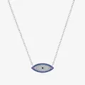 Collana in argento sterling S925 in stile francese con pendente a occhio blu scintillante - Argento sterling 925 / Argento 925