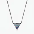 Collier rétro en argent S925 avec un pendentif triangle coloré au style pixel moderne - Pendentif Pixel Triangle Multicolore (RHN1994) / Argent 925