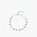 Funkelndes S925 Sterlingsilber Kleeblatt Armband mit Zirkonia-Steinen für Damen - 925er Silber / Silber