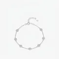 Elegant S925 sterling silver bubble bracelet featuring seven sparkling round cubic zirconia - 925 Silver / Silver