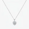 Collana a cuore minimalista in argento sterling S925 con pendente in zircone lucido - Argento sterling 925