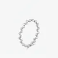 Minimalist S925 sterling silver beaded ring with polished metallic spherical balls - US Size 5 / Silver
