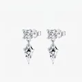 Elegant S925 sterling silver kite-shaped crystal drop earrings with sparkling zircon accents - S925 Sterling Silver (RHE2027) / 925 Silver