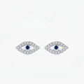 Orecchini a lobo occhio di Allah in argento S925 con zircone blu e micro-pave - Argento 925 / Argento sterling 925