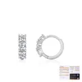 Moissanite S925 sterling silver hoop earrings with GRA certification on white background - 925 Sterling Silver (with GRA Certificate)