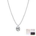 Collar de cuentas de plata S925 con colgante de moissanita ovalada y certificado GRA - Corte Ovalado Grande (MSN0141)