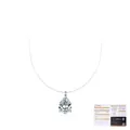 Pear-cut moissanite pendant with invisible fishing line chain and GRA certificate - Pear Cut (MSN0146) / 925 Silver