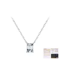 Collar de plata S925 con diamante Moissanita de corte esmeralda y certificado GRA - Corte Esmeralda (MSN0138)