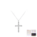 S925 sterling silver cross pendant necklace featuring brilliant round moissanite diamonds - 925 Silver / Silver