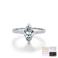 Marquise-cut moissanite ring in S925 sterling silver with GRA certificate accessory - US Size 5 / 925 Sterling Silver