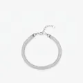 Pulsera de plata de ley S925 con diseño de malla tejida y colgante de corazón - Plata 925 / Plata de ley 925